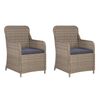 vidaXL 3 Piece Bistro Set with Cushions Poly Rattan Brown