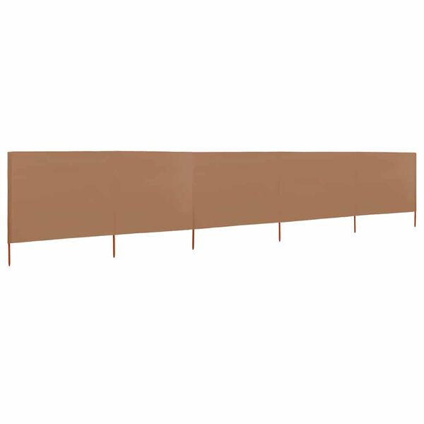 vidaXL 5-panel Wind Screen Fabric 600x80 cm Taupe