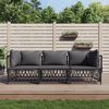 vidaXL 3 Piece Garden Lounge Set with Cushions Anthracite Steel
