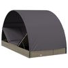 vidaXL 2-Person Sunbed with Round Roof Grey 211x112x140 cm Poly Rattan