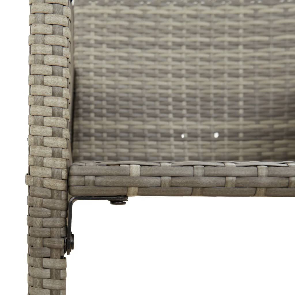 vidaXL Garden Bar Stools 2 pcs Grey Poly Rattan