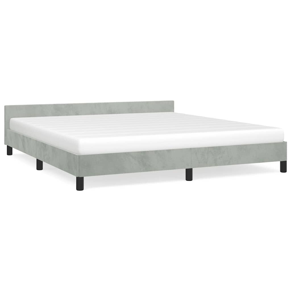 vidaXL Bed Frame without Mattress Light Grey 183x213 cm Velvet