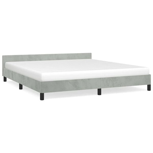 vidaXL Bed Frame without Mattress Light Grey 183x213 cm Velvet