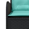 vidaXL Garden Sofa with Cushions L-Shaped Black Poly Rattan