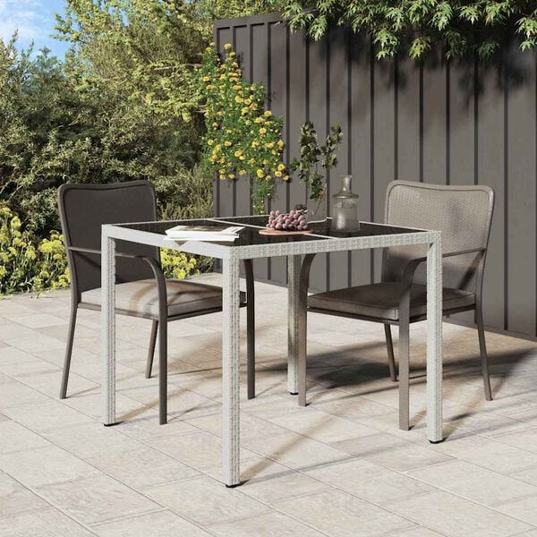 vidaXL Garden Dining Table White 90 x 90 x 75 cm Poly rattan