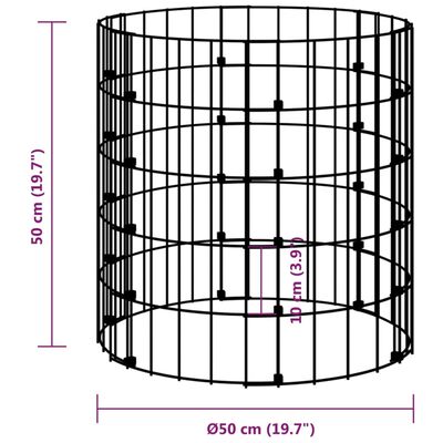 vidaXL Garden Composter Ø50x50 cm Galvanised Steel