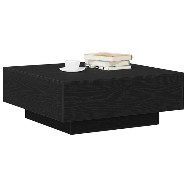 vidaXL Coffee Table Black oak 80 x 80 x 31 cm Engineered wood