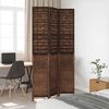 vidaXL Room Divider 3 Panels Dark Brown Solid Wood Paulownia