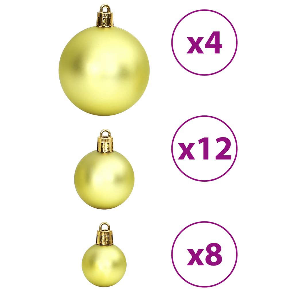 vidaXL Christmas Baubles 100 pcs Light Green 3 / 4 / 6 cm