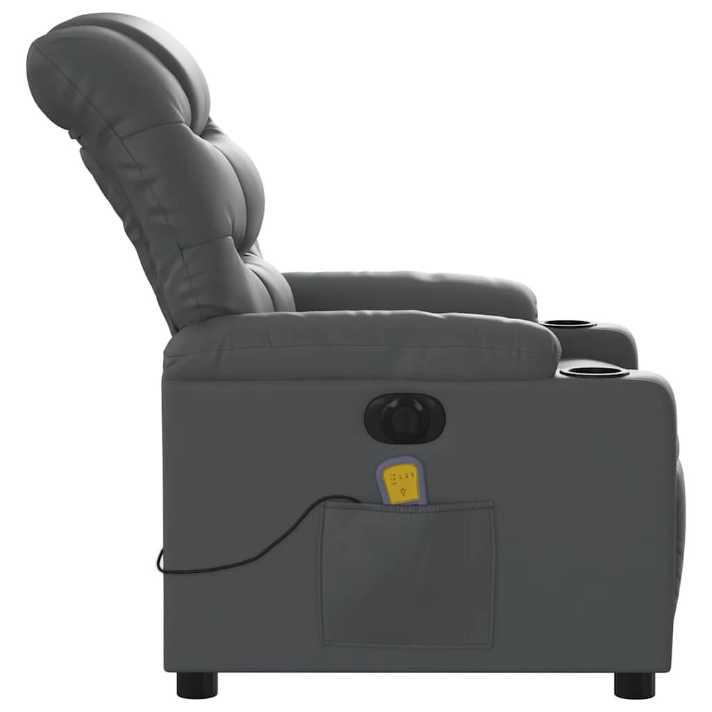 vidaXL Electric Massage Recliner Chair Grey Faux Leather