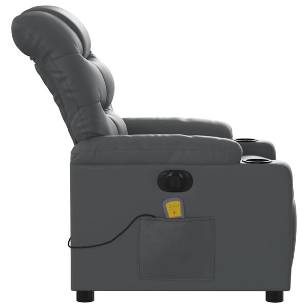 vidaXL Electric Massage Recliner Chair Grey Faux Leather