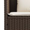 vidaXL Garden Bench with Cushions Brown Poly Rattan