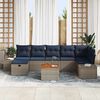 vidaXL Garden Sofa Set with Cushion 8 pcs Grey Poly Rattan