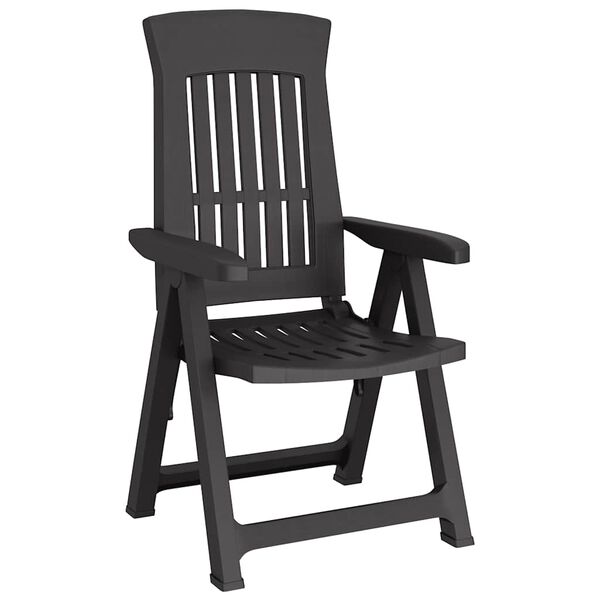 vidaXL Garden Reclining Chairs 2 pcs Anthracite PP