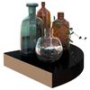 vidaXL Floating Corner Shelves 2 pcs High Gloss Black 25x25x3.8 cm MDF