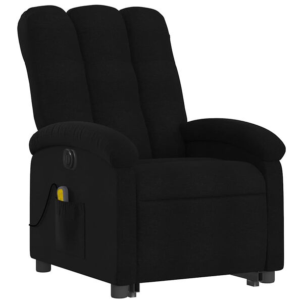 vidaXL Electric Stand up Massage Recliner Chair Black Fabric