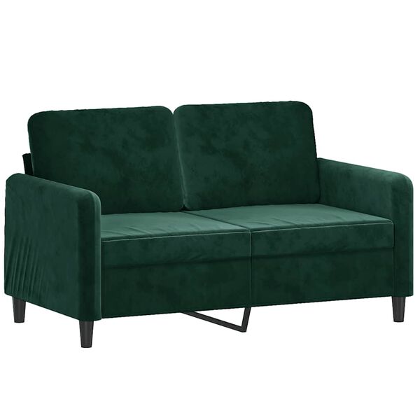 vidaXL 2-Seater Sofa Dark Green 120 cm Velvet