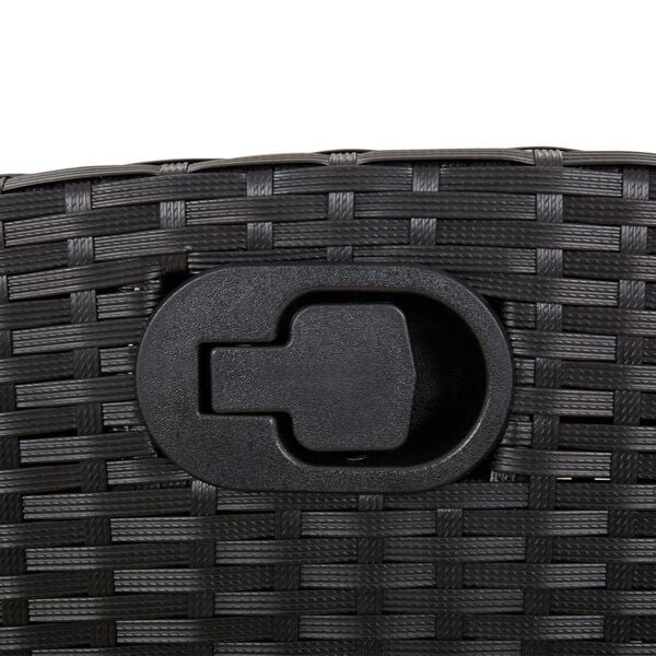 vidaXL Reclining Garden Chair with Cushions Black Poly Rattan