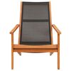 vidaXL Garden Lounge Chair Black Solid Eucalyptus Wood and Textilene