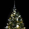 vidaXL Artificial Hinged Christmas Tree 300 LEDs & Ball Set 180 cm