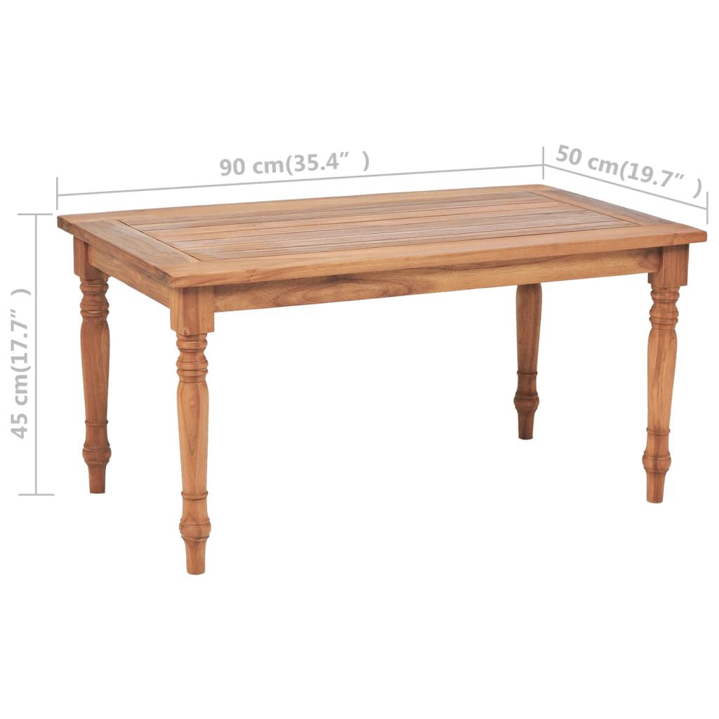 vidaXL Batavia Coffee Table Teak 90x50x45 cm