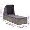 vidaXL Sun Lounger with Canopy and Cushion Poly Rattan Grey