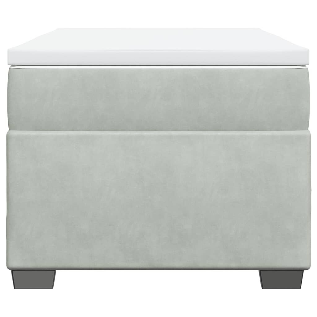 vidaXL Box Spring Bed with Mattress Light Grey Twin Velvet
