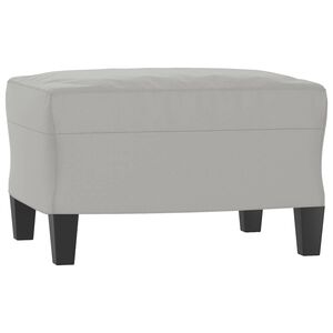 vidaXL Footstool Light Grey 60x50x41 cm Microfibre Fabric