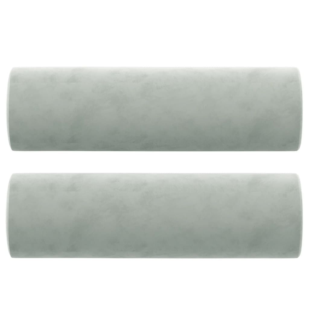 vidaXL 2-Seater Sofa with Throw Pillows Light Grey 140 cm Velvet