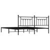 vidaXL Metal Bed Frame without Mattress with Headboard Black 193x203cm