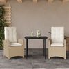 vidaXL 5 Piece Garden Dining Set with Cushions Beige Poly Rattan