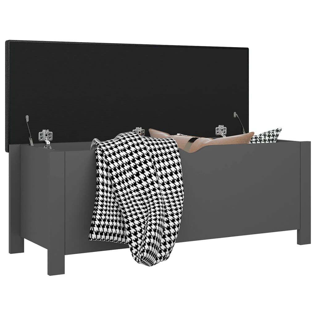 vidaXL Storage Box with Cushion Grey 105x40x45 cm