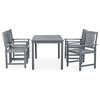 vidaXL 5 Piece Outdoor Dining Set Grey Solid Acacia Wood