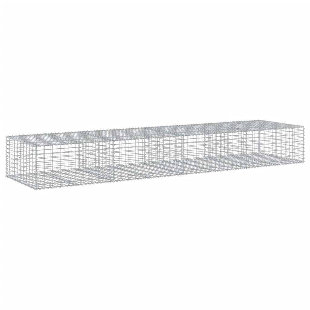 vidaXL Gabion Basket with Cover 400x100x50 cm Galvanised Iron