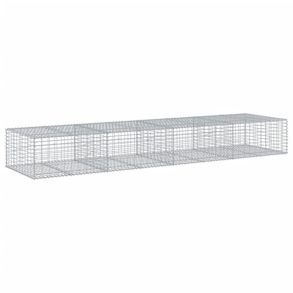 vidaXL Gabion Basket with Cover 400x100x50 cm Galvanised Iron
