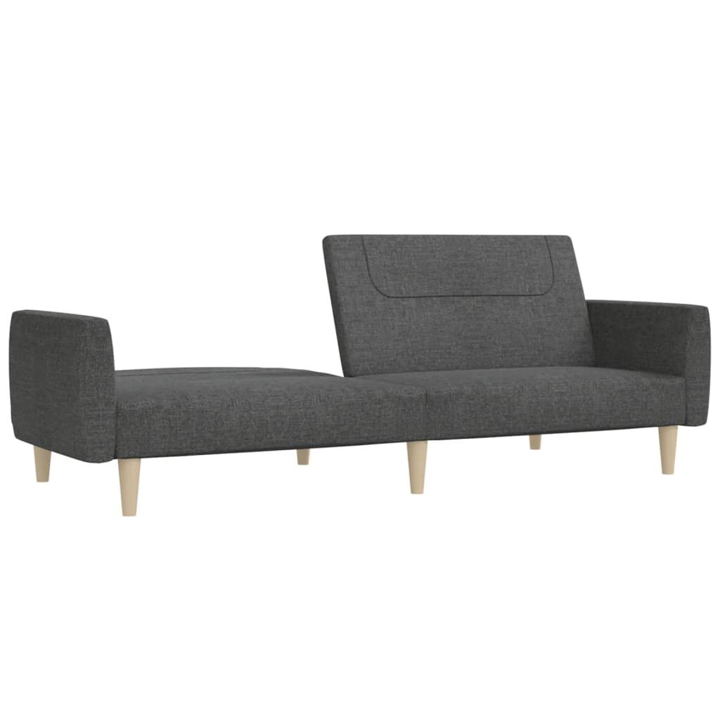 vidaXL 2-Seater Sofa Bed Dark Grey Fabric