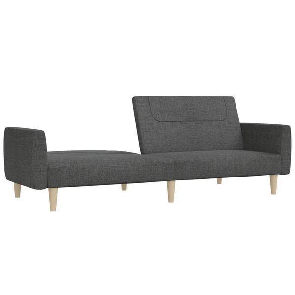 vidaXL 2-Seater Sofa Bed Dark Grey Fabric