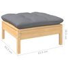 vidaXL 9 Piece Garden Lounge Set with Grey Cushions Solid Pinewood