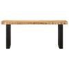 vidaXL Bench 110 cm Solid Rough Mango Wood and Steel
