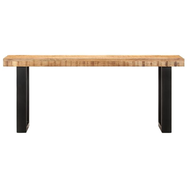 vidaXL Bench 110 cm Solid Rough Mango Wood and Steel