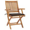 vidaXL Garden Chairs 2 pcs with Taupe Cushions Solid Teak Wood