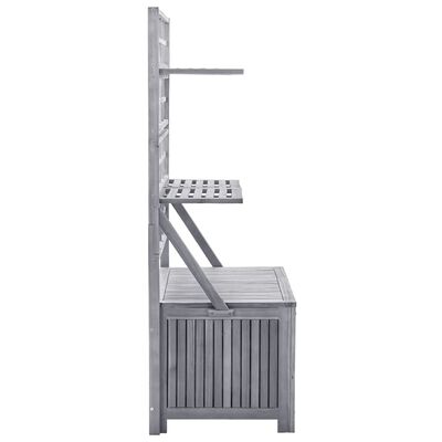 vidaXL Storage Box with Trellis Grey 99x55x160 cm Solid Acacia Wood