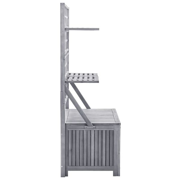 vidaXL Storage Box with Trellis Grey 99x55x160 cm Solid Acacia Wood