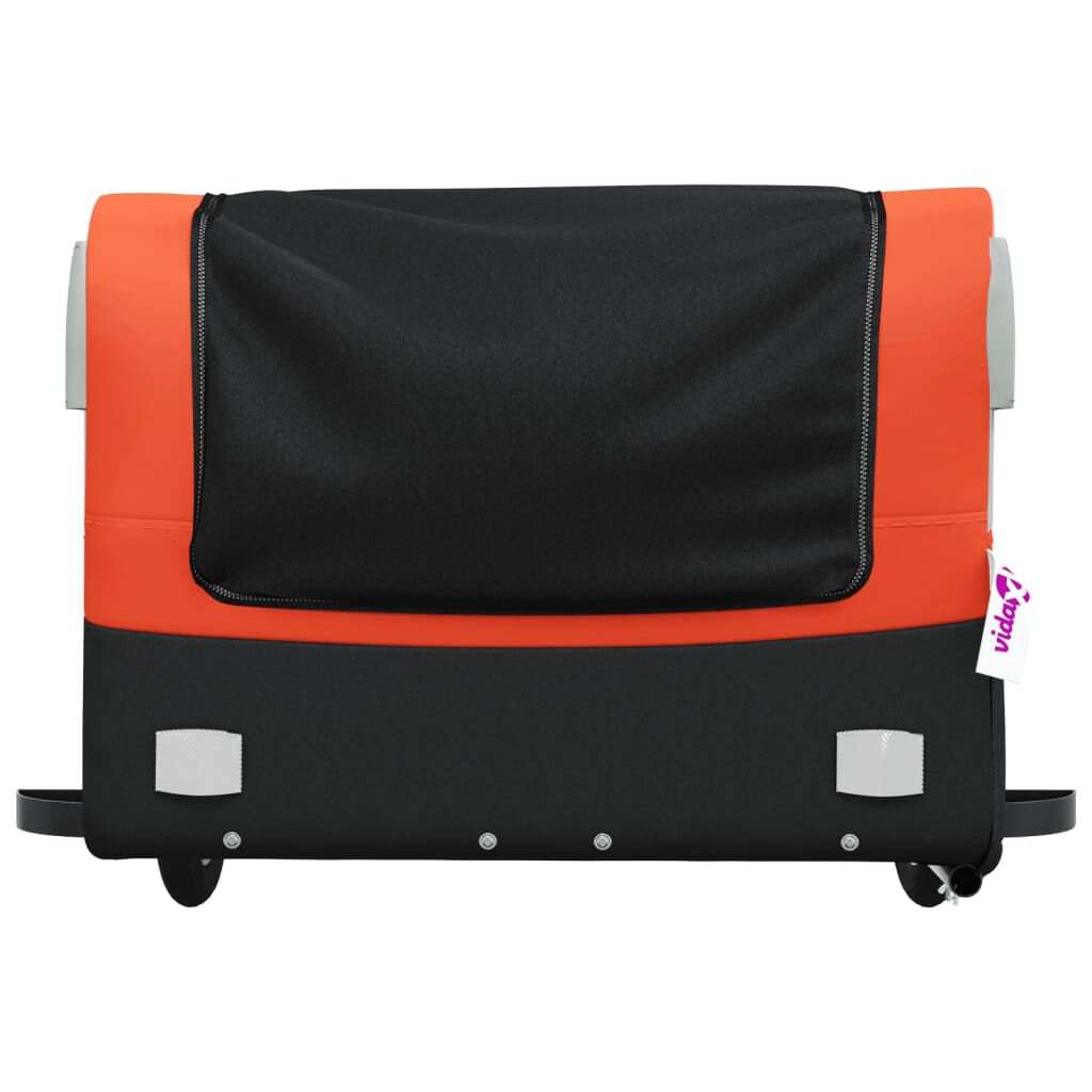 vidaXL Bike Trailer Black and Orange 45 kg Iron
