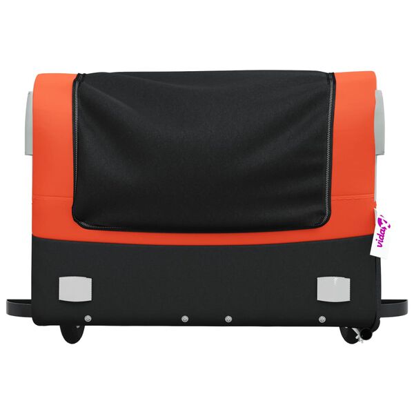 vidaXL Bike Trailer Black and Orange 45 kg Iron