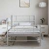 vidaXL Metal Bed Frame without Mattress with Footboard White 100x190cm