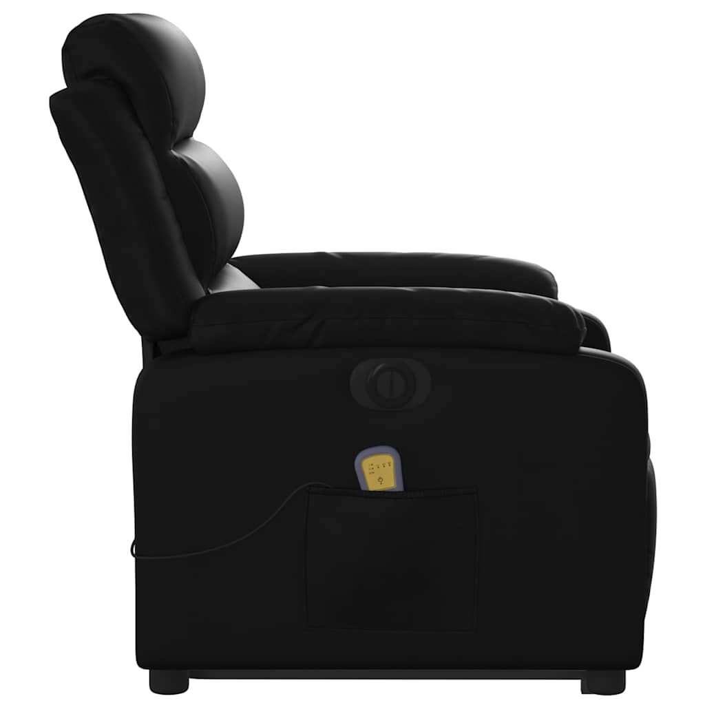 vidaXL Electric Stand up Massage Recliner Chair Black Faux Leather