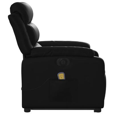 vidaXL Electric Stand up Massage Recliner Chair Black Faux Leather