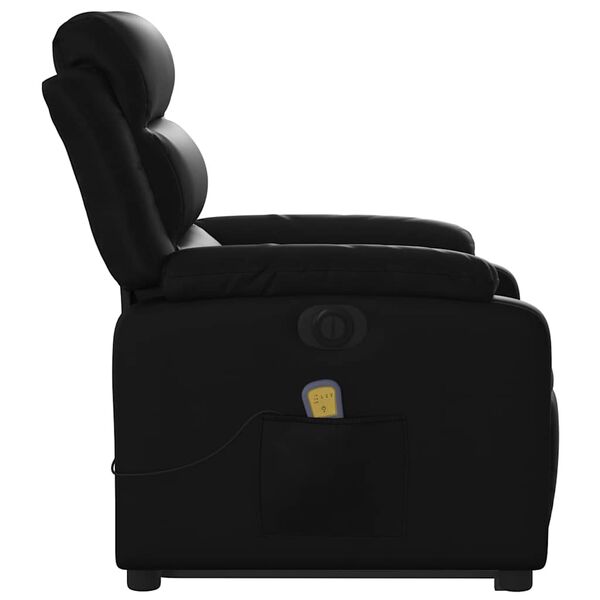 vidaXL Electric Stand up Massage Recliner Chair Black Faux Leather