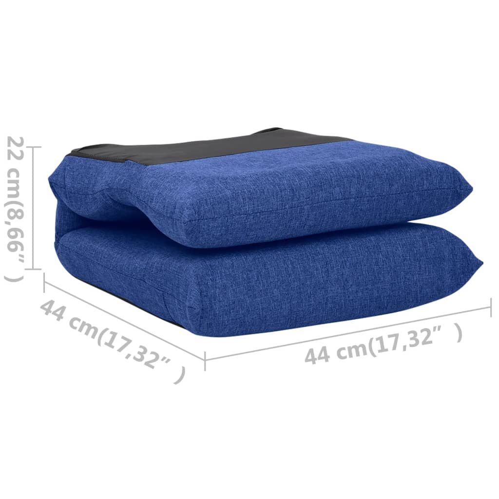 vidaXL Folding Floor Chair Blue Fabric